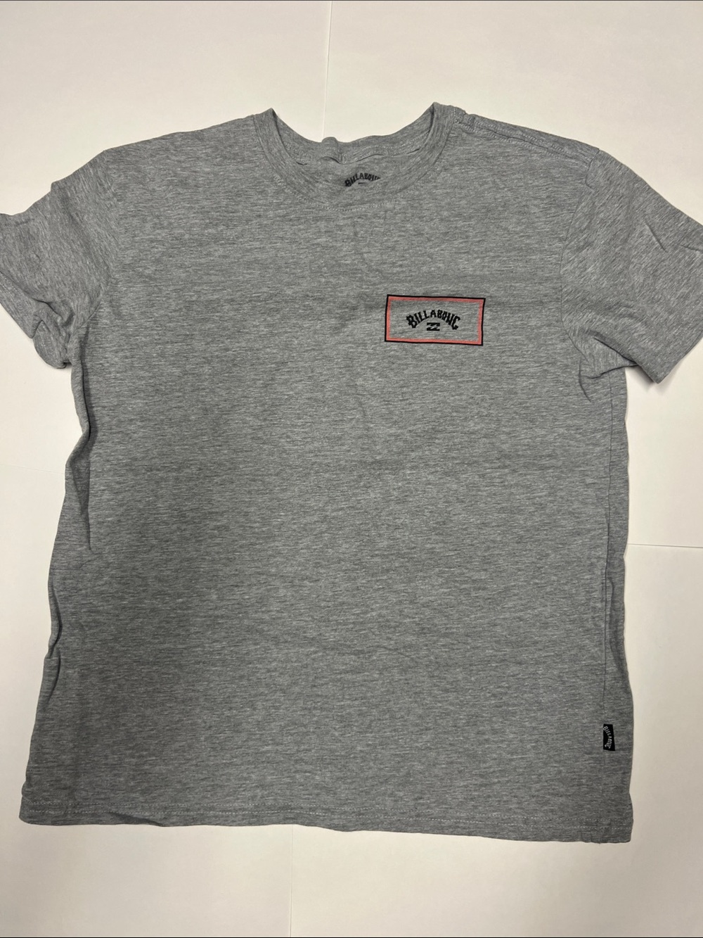 Billabong Heather Gray Logo Tee with Red Trim
